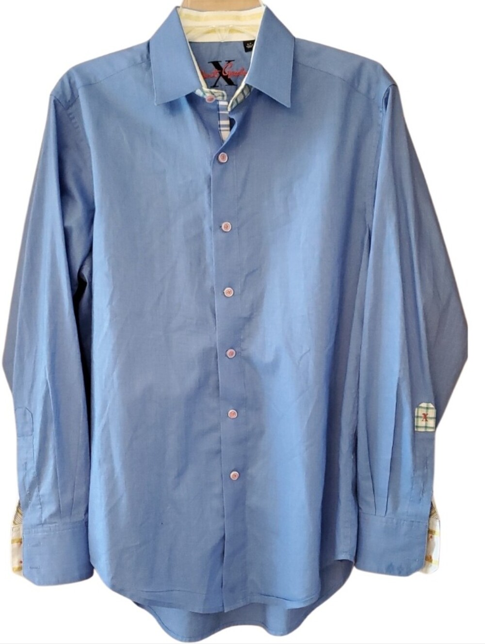 Robert Graham‎ X Men's Blue Long-Sleeve Dress Shirt Size Small